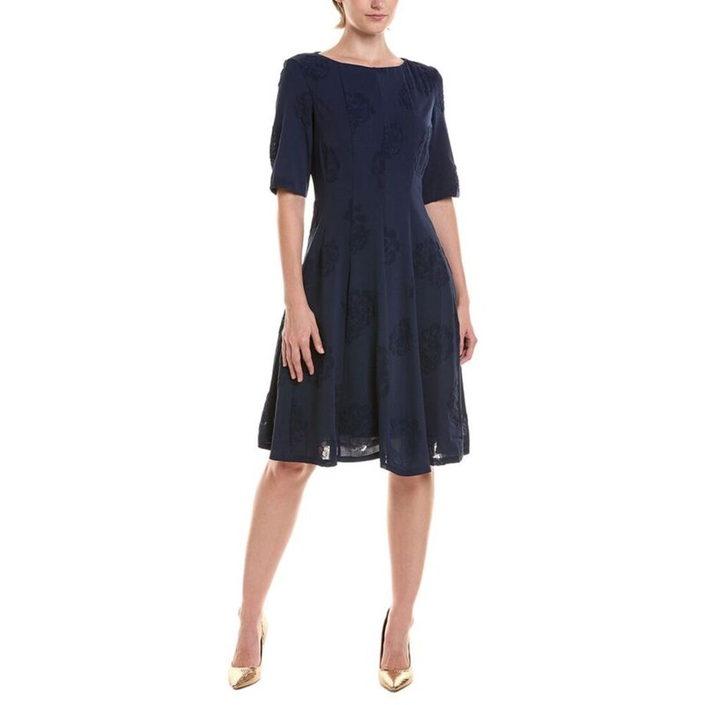 Maison Tara Womens  Midi Dress, Navy